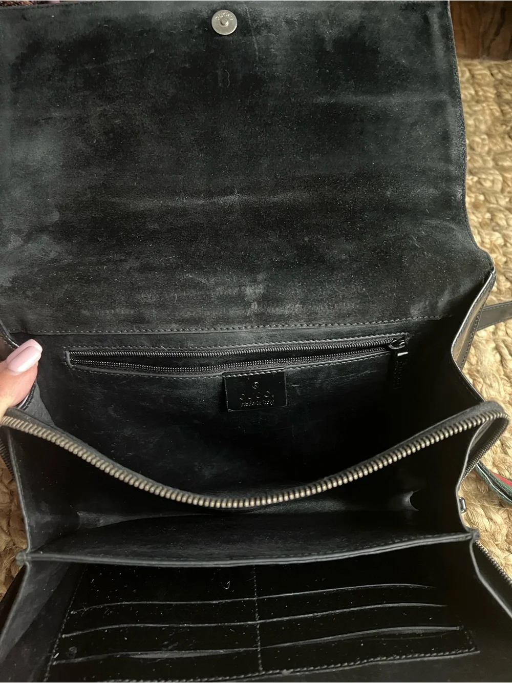 Gucci Black Patent Leather Messenger Bag
